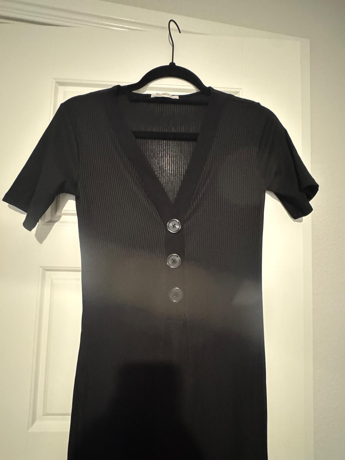 RIBBED DRESS WITH BUTTONS - Image 3