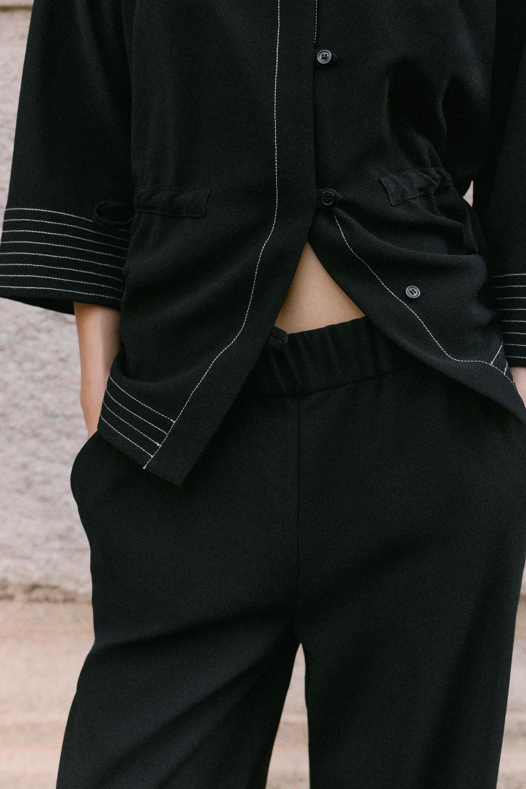 STRIPED PANTS WITH SIDE SLITS