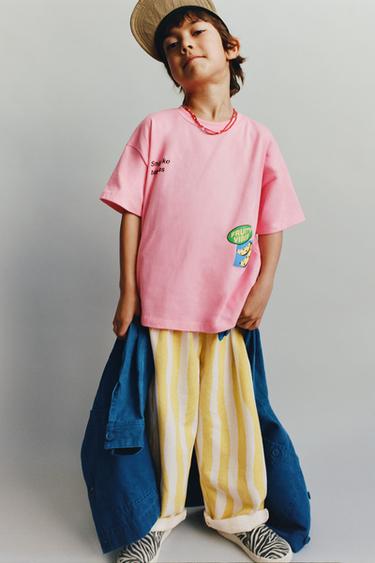 CAMISETA ESTAMPADO PLÁTANOS - Rosa de Zara