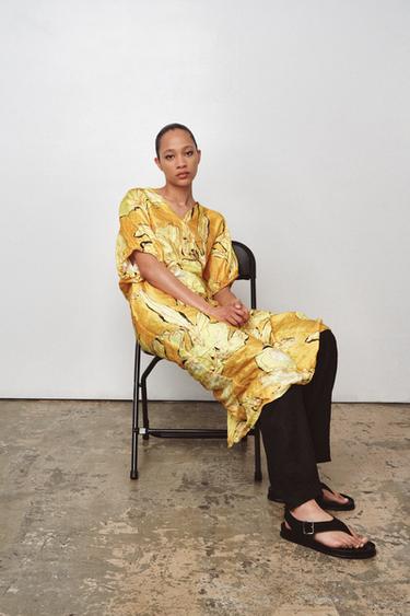 ZW COLLECTION PRINTED DRESS - Yellow by Zara - Image 5