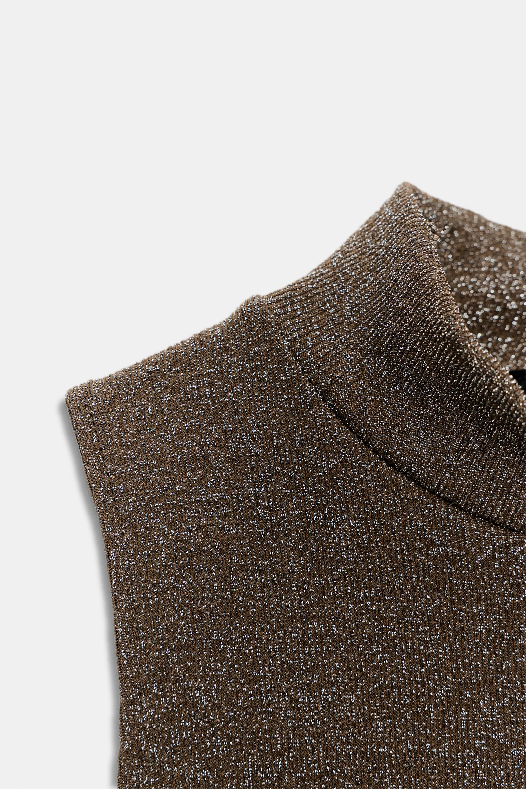 METALLIC THREAD SLEEVELESS DRESS