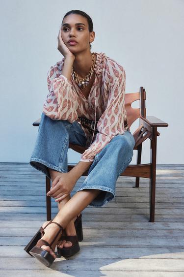 PRINTED SHIRT WITH METALLIC THREAD - Multicoloured by Zara