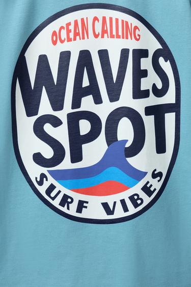 SURF PRINT T-SHIRT - Light blue by Zara - Image 3