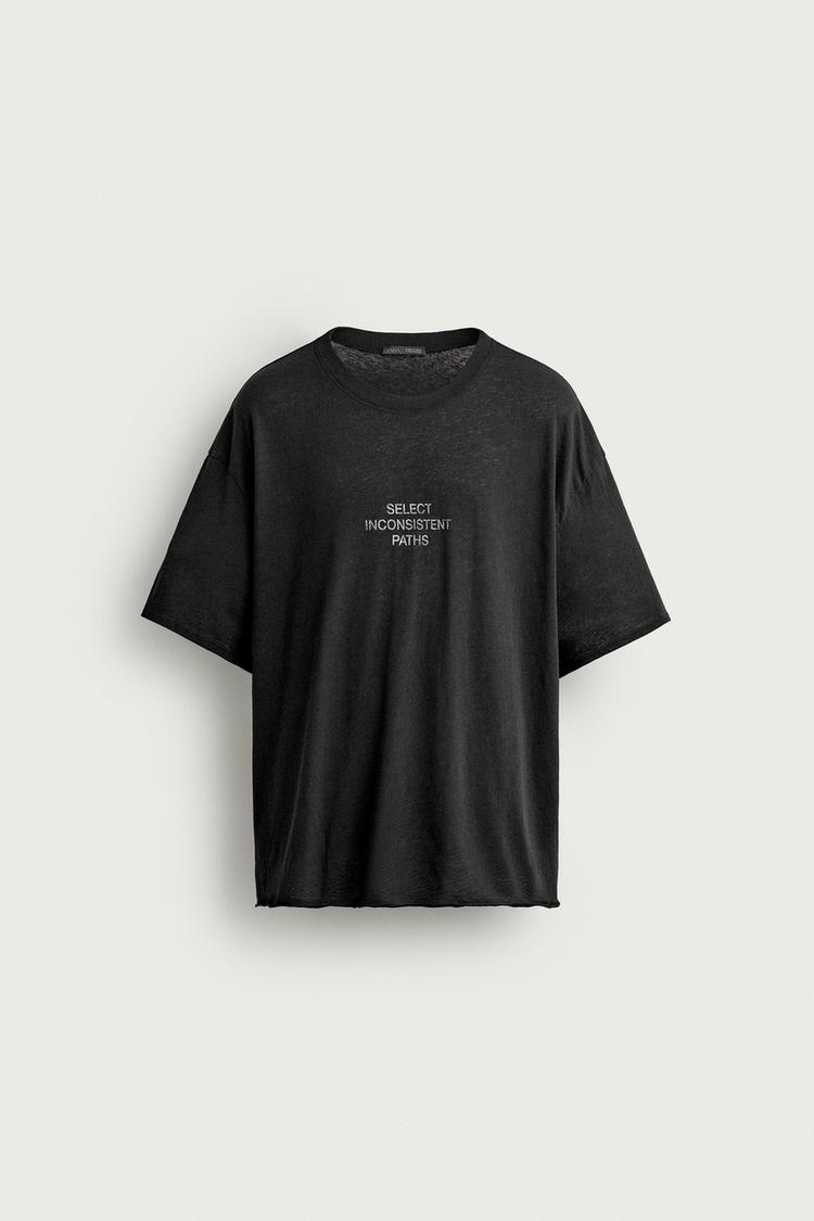 RELAXED FIT WASHED TEXT T-SHIRT