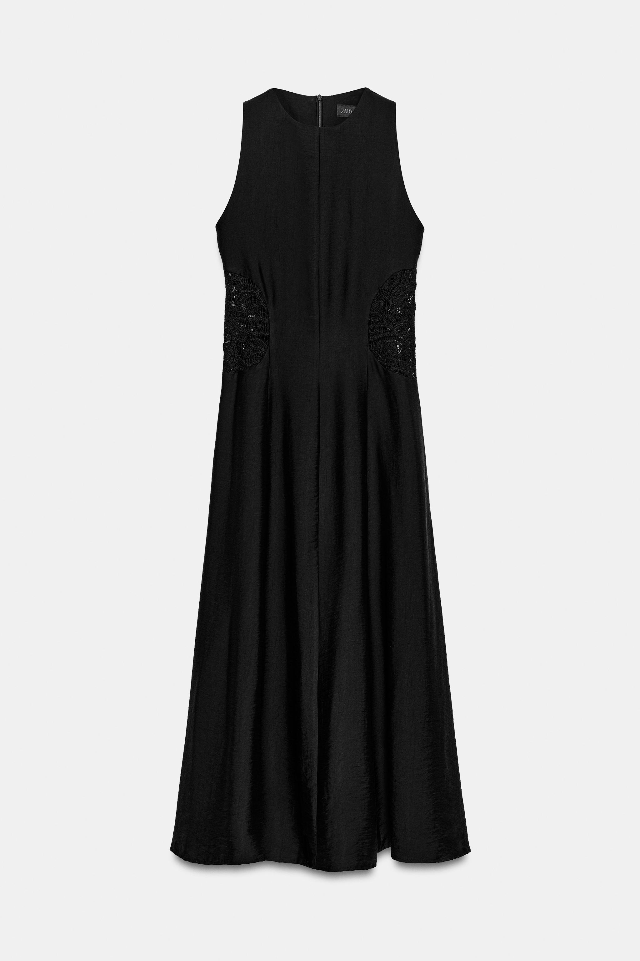 Женские платья Zara COMBINED WAIST MIDI DRESS — фото 7