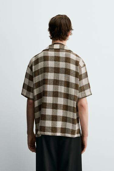 TEXTURED CHECK SHIRT - ECRU by Zara - Image 2