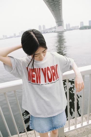 テキストTシャツグレーマールZaraのテキストTシャツ - グレーマール 