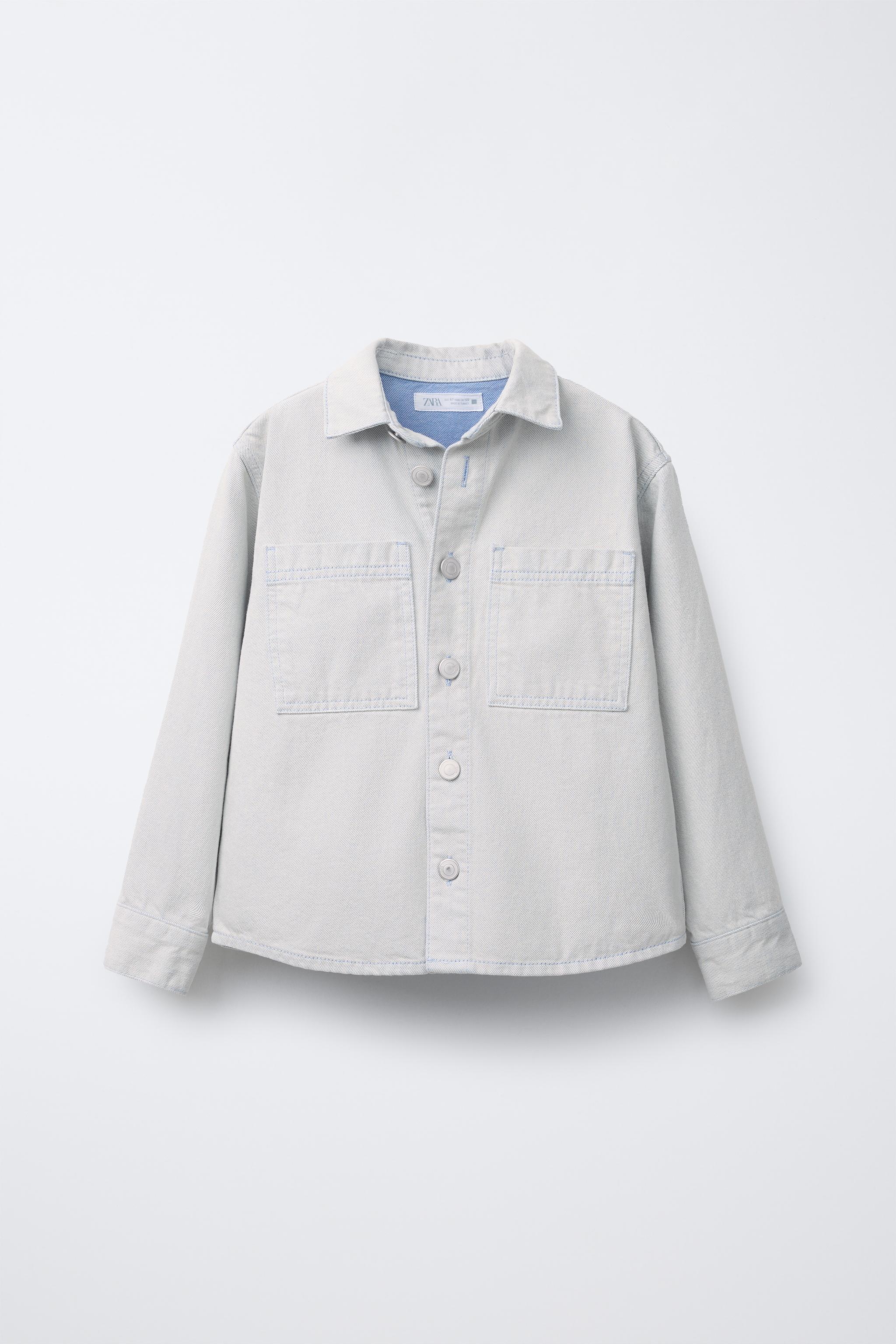 WORN EFFECT DENIM OVERSHIRT - Ice | ZARA United States