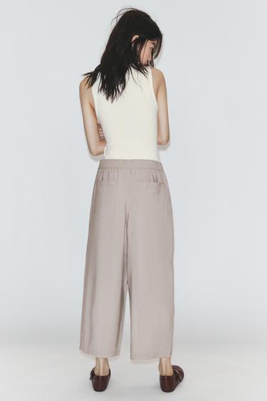 PANTALÓN PIJAMERO BALLOON - Beige claro de Zara