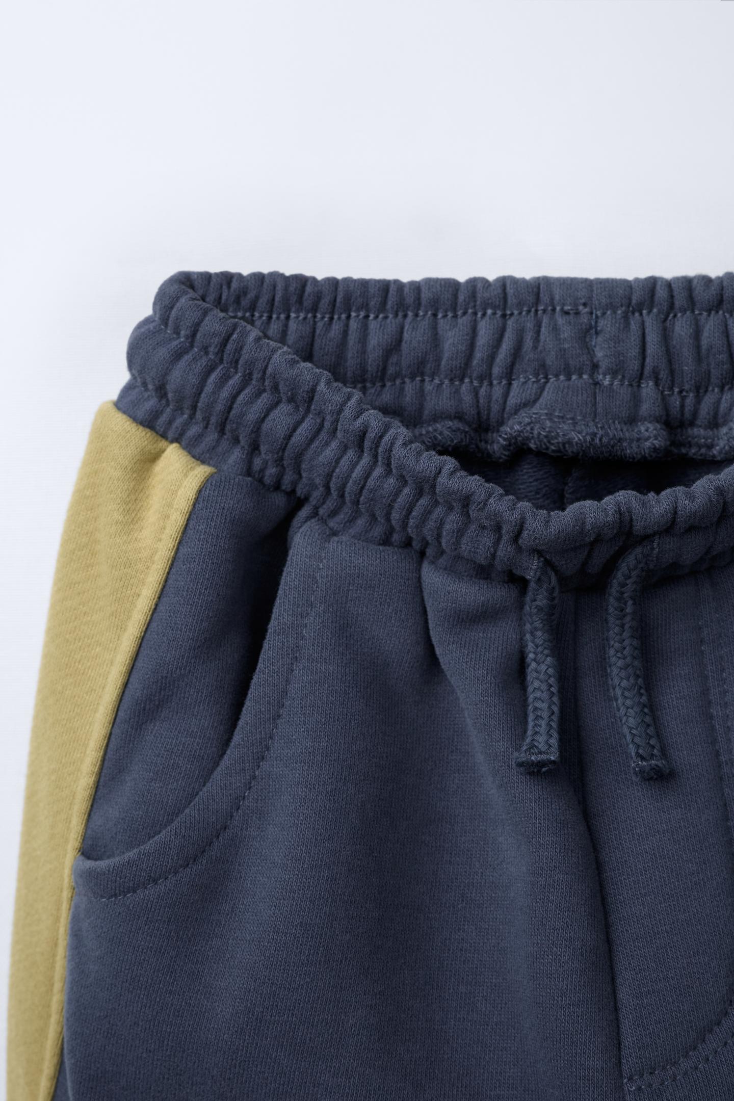 Детские брюки Zara Colorblock Fleece Jogger, цвет: Синий — фото 4