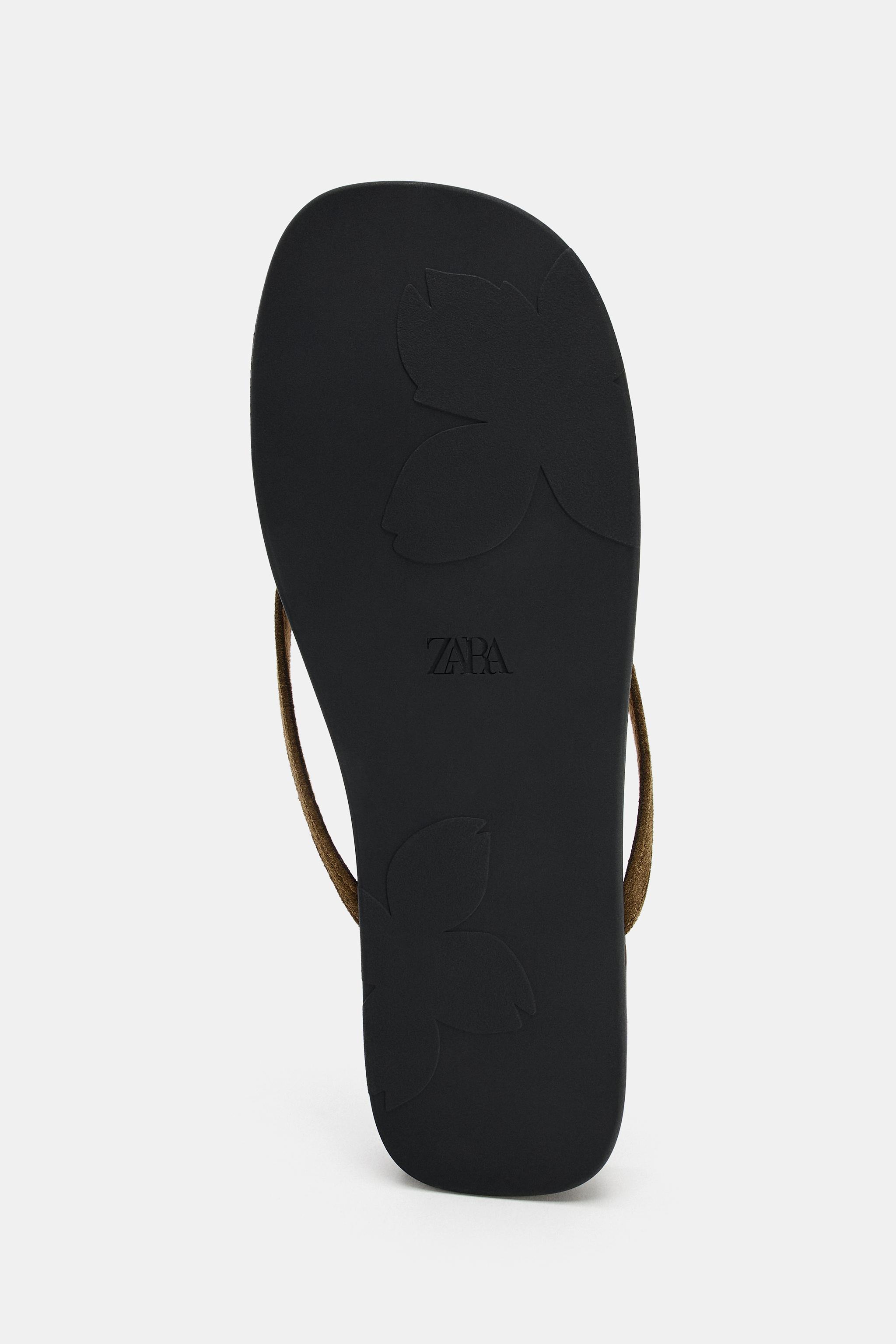 SUEDE FLAT SANDALS