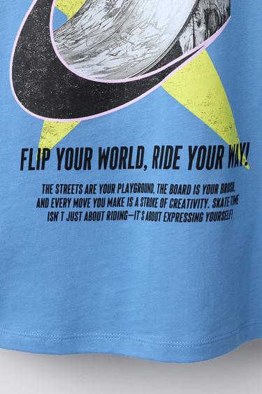 SKATE PRINT T-SHIRT - Blue by Zara - Image 3