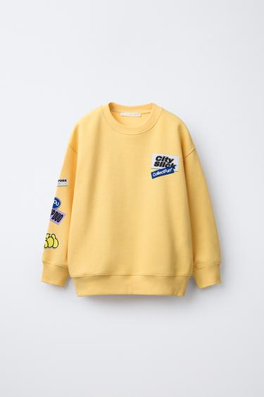 SUDADERA ESTAMPADA GRAFFITI - Amarillo de Zara
