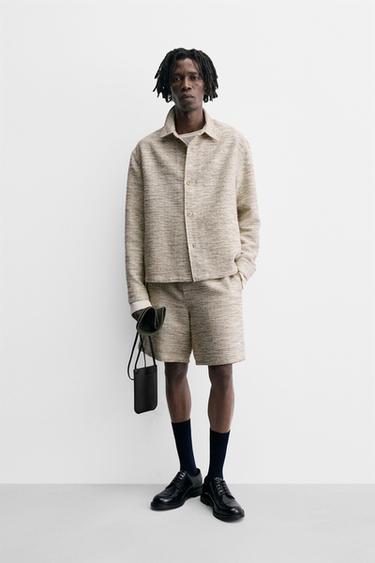BERMUDA ESTRUCTURA CONTRASTE - Crudo / Beige de Zara