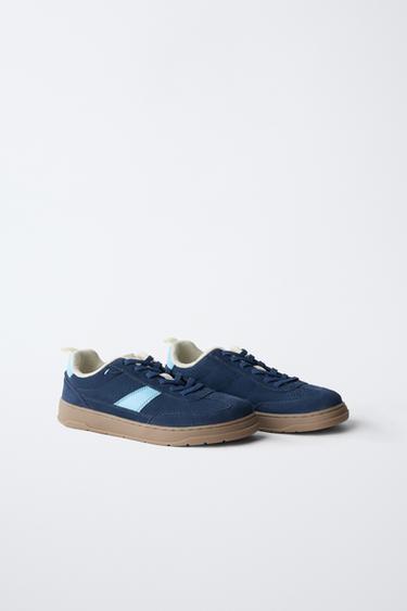 LEATHER BAREFOOT SNEAKERS - Blue by Zara - Image 1