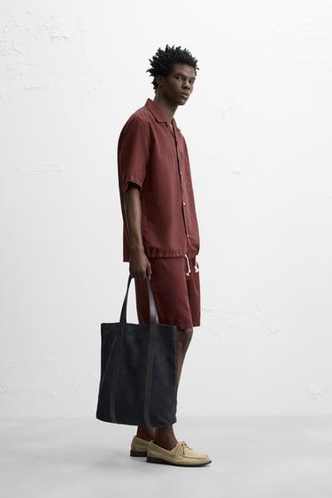 CHEMISE LIN - COTON - Bordeaux de Zara - Image 2