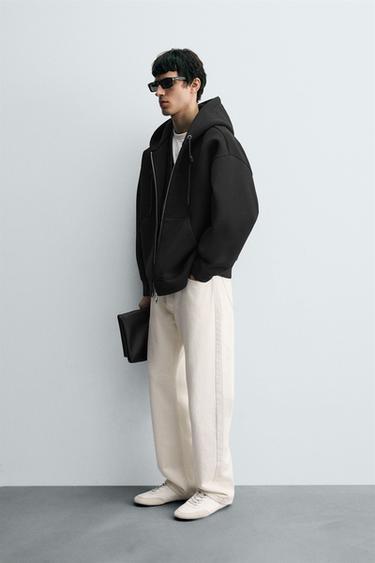 INTERLOCK OVERSIZE FIT HOODIE - Black by Zara - Image 3