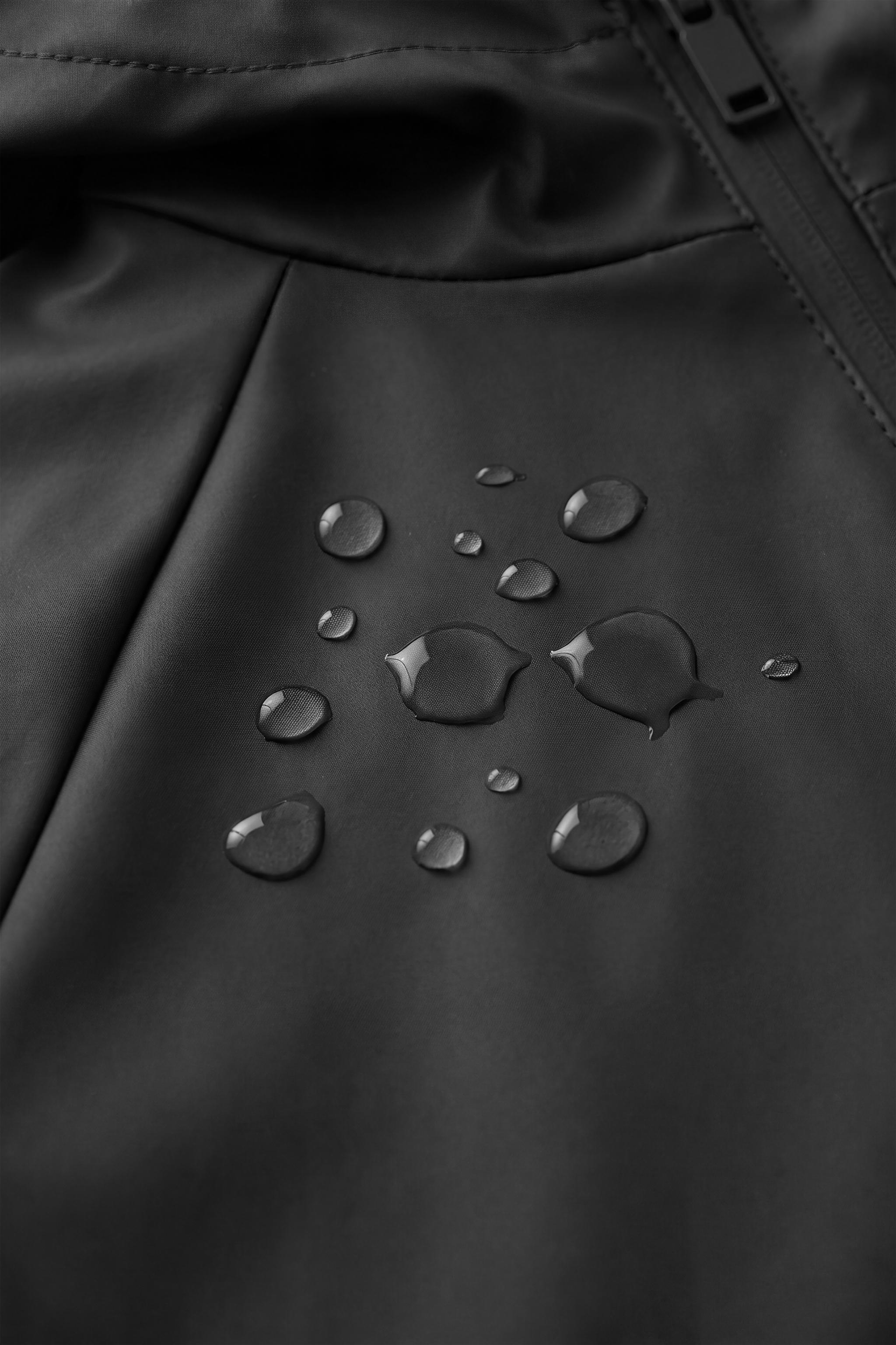 WATER-RESISTANT FAUX SHEARLING LINED RAINCOAT