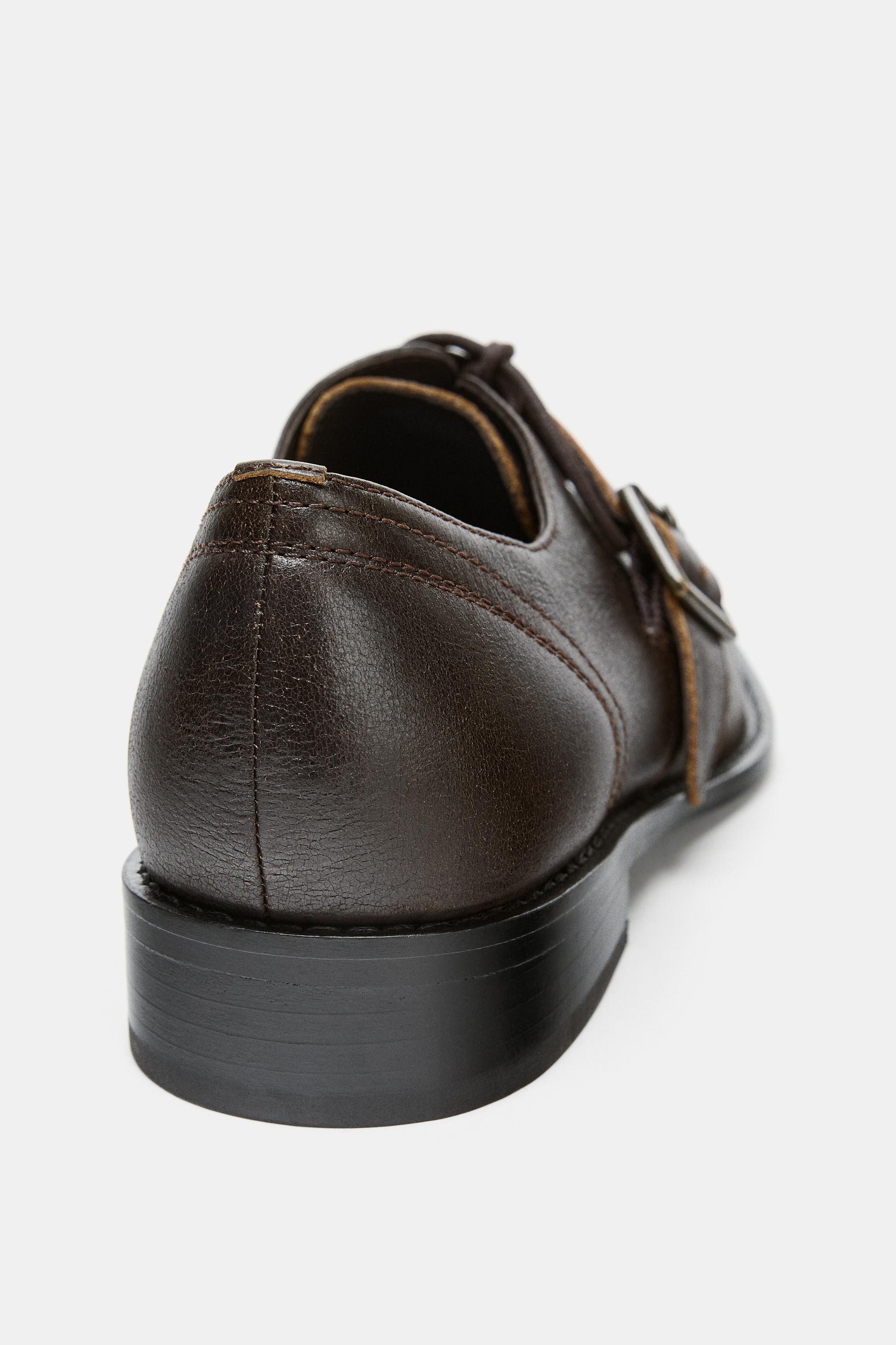 LEATHER BUCKLE LOAFERS