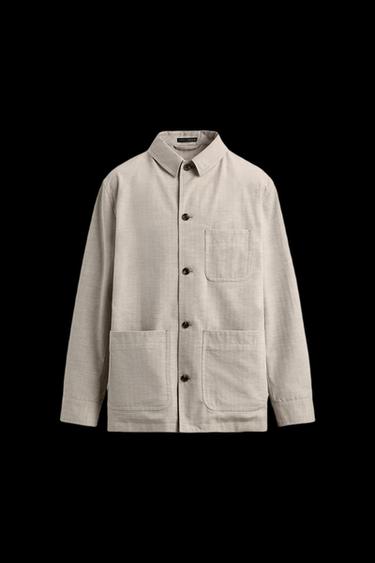 REGULAR FIT HERRINGBONE TEXTURED JACKET - Beige by Zara