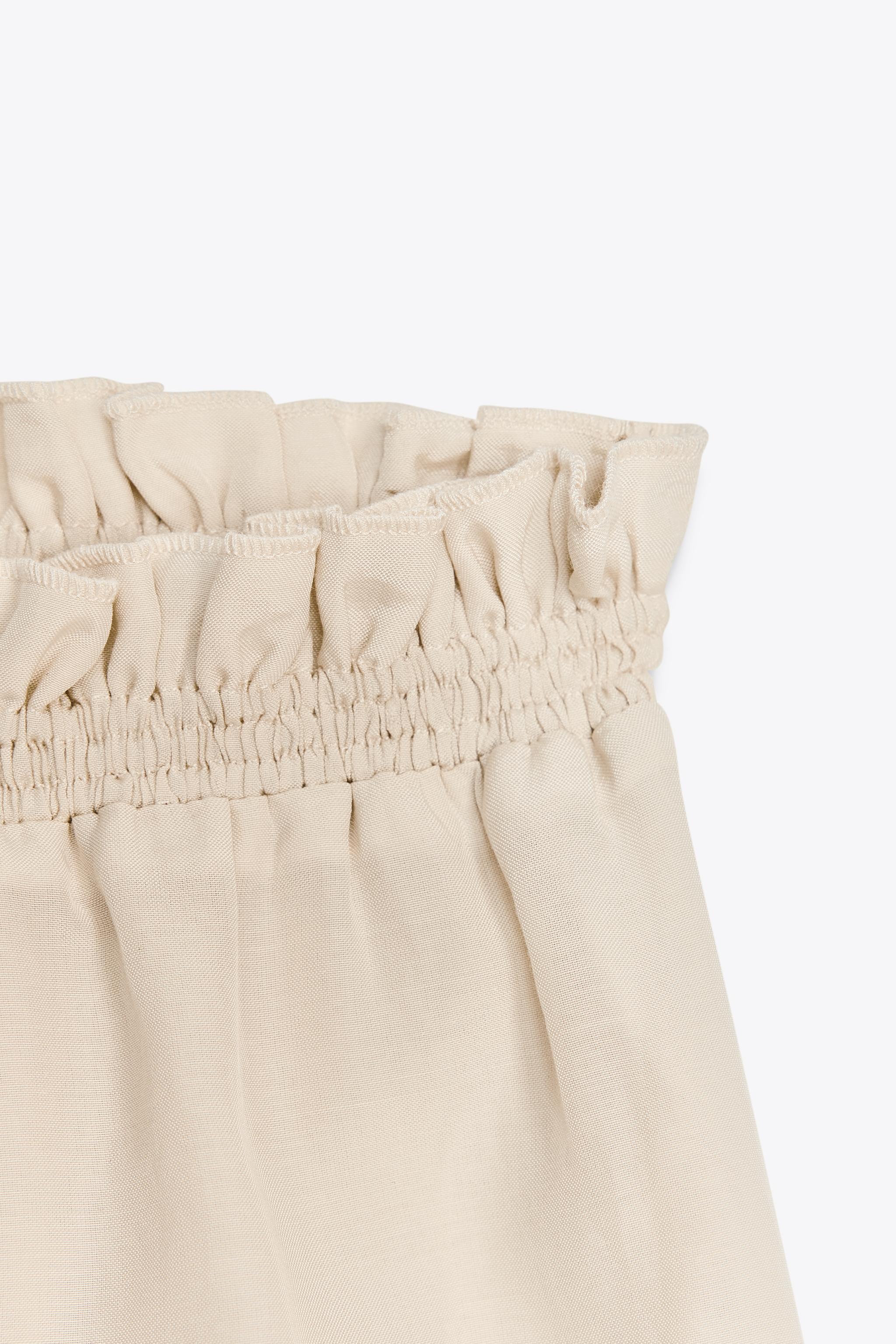 ZW COLLECTION RUFFLED MIDI SKIRT - Beige / Green | ZARA ZW COLLECTION RUFFLED MIDI SKIRT - Beige / Green | ZARA