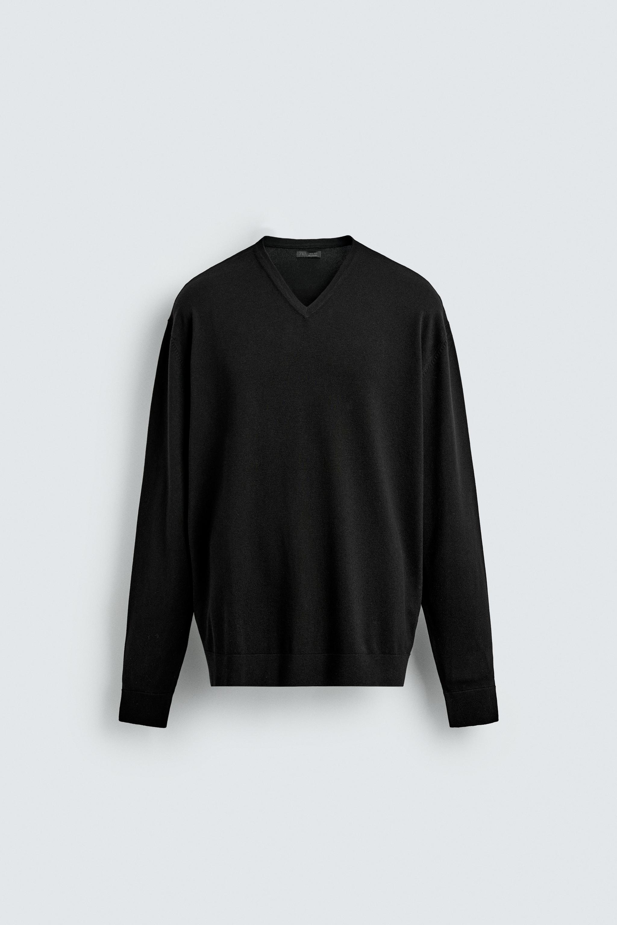 Russelino ブラック Vネック セーター 閉店セール】ニット メンズ セーター ニットセーター Vネック