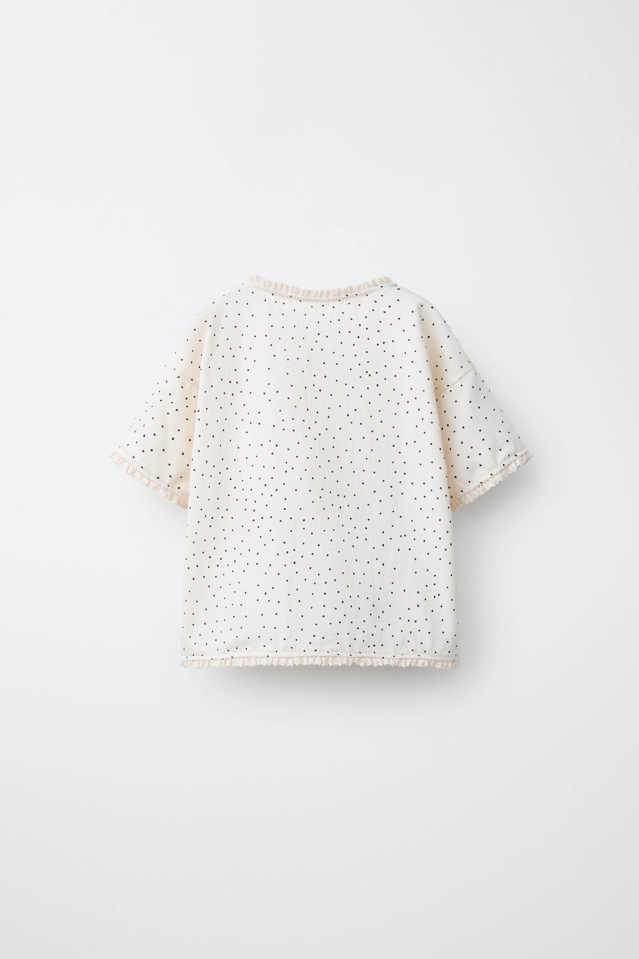 POLKA DOT LACE T-SHIRT
