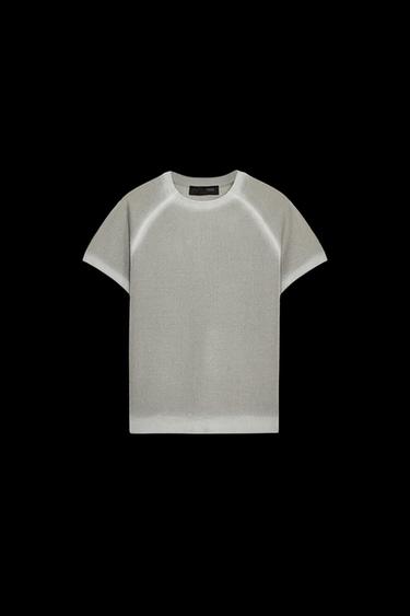 Zara DEGRADÉ EFFECT KNIT TOP - Gray - Image 0