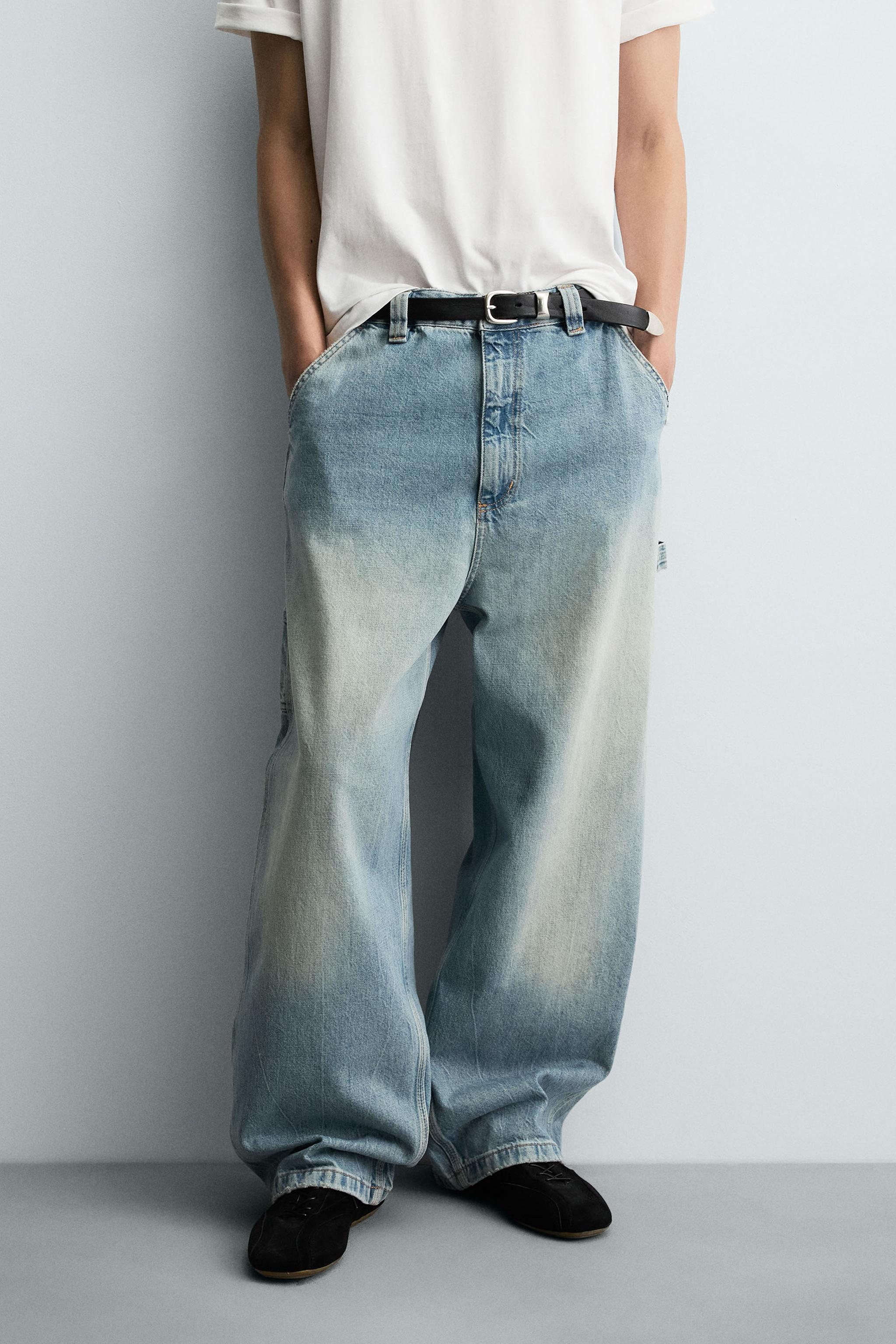 JEANS WIDE BAGGY FIT - Azul-claro | ZARA Brasil
