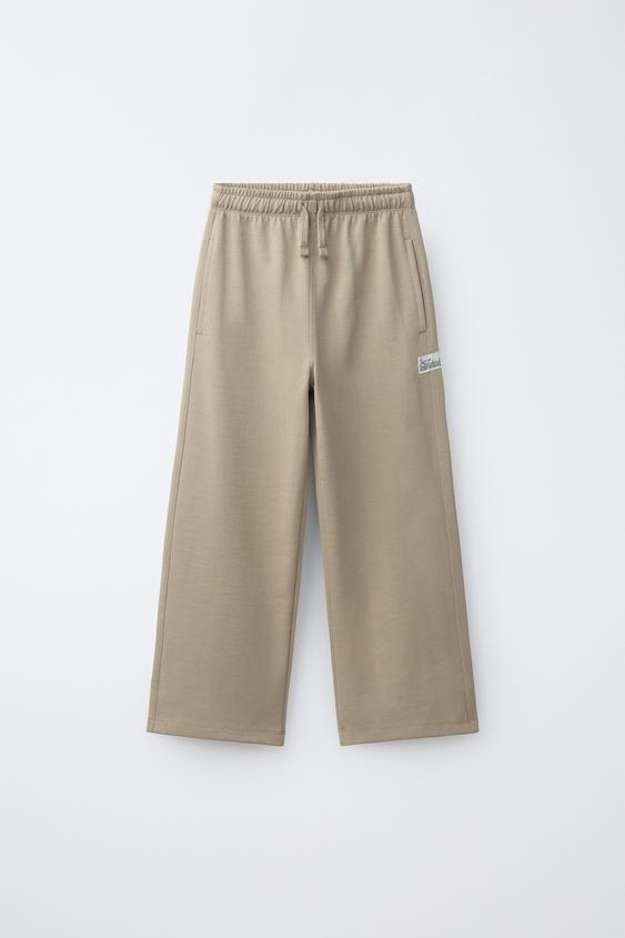 STRAIGHT INTERLOCK PLUSH TROUSERS - Light brown by Zara - Image 0