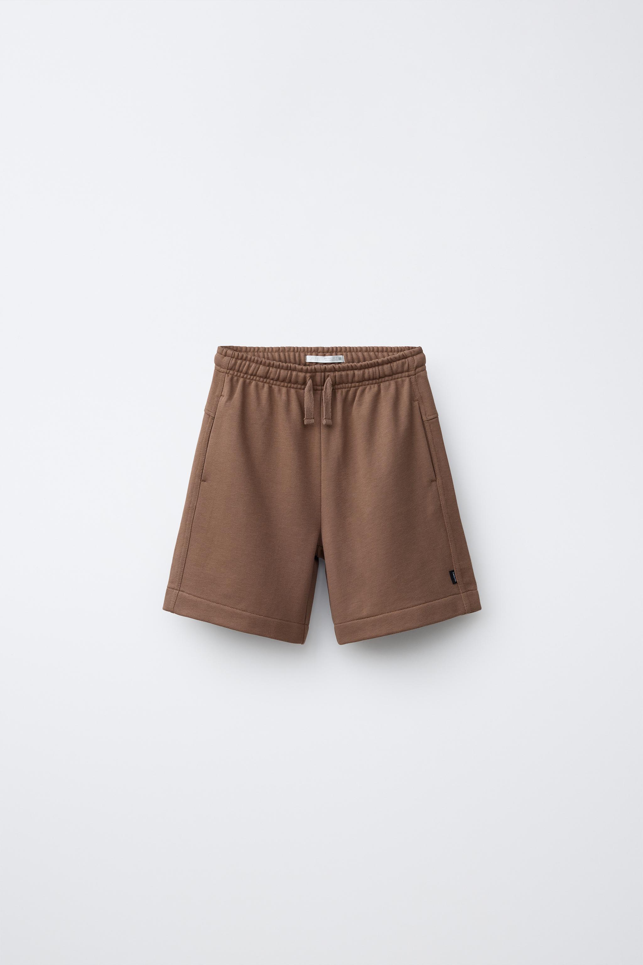 PLAIN SHORTS — Light brown