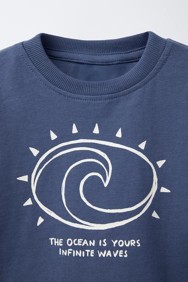 PRINTED T-SHIRT - Navy blue by Zara - Image 3