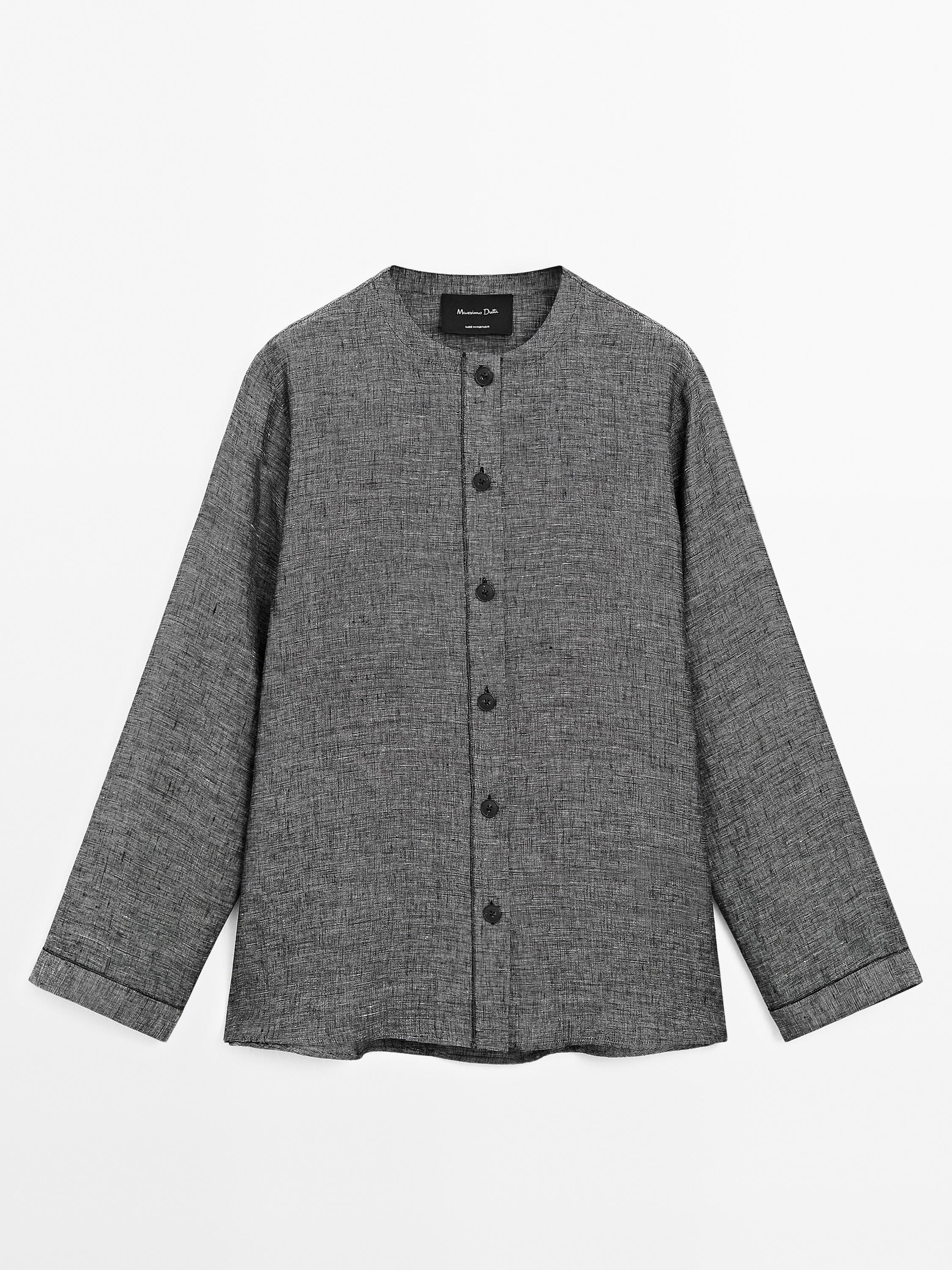 100% linen deconstructed jacket - Black | ZARA United States