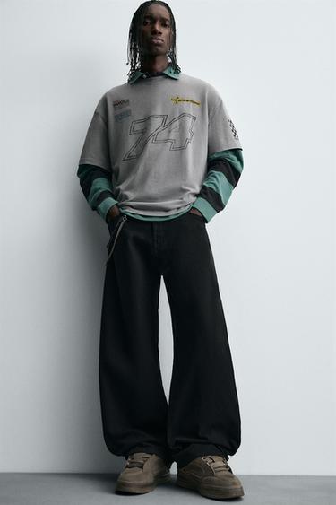 T-SHIRT GRAPHIQUES MOTO - Gris anthracite de Zara - Image 4