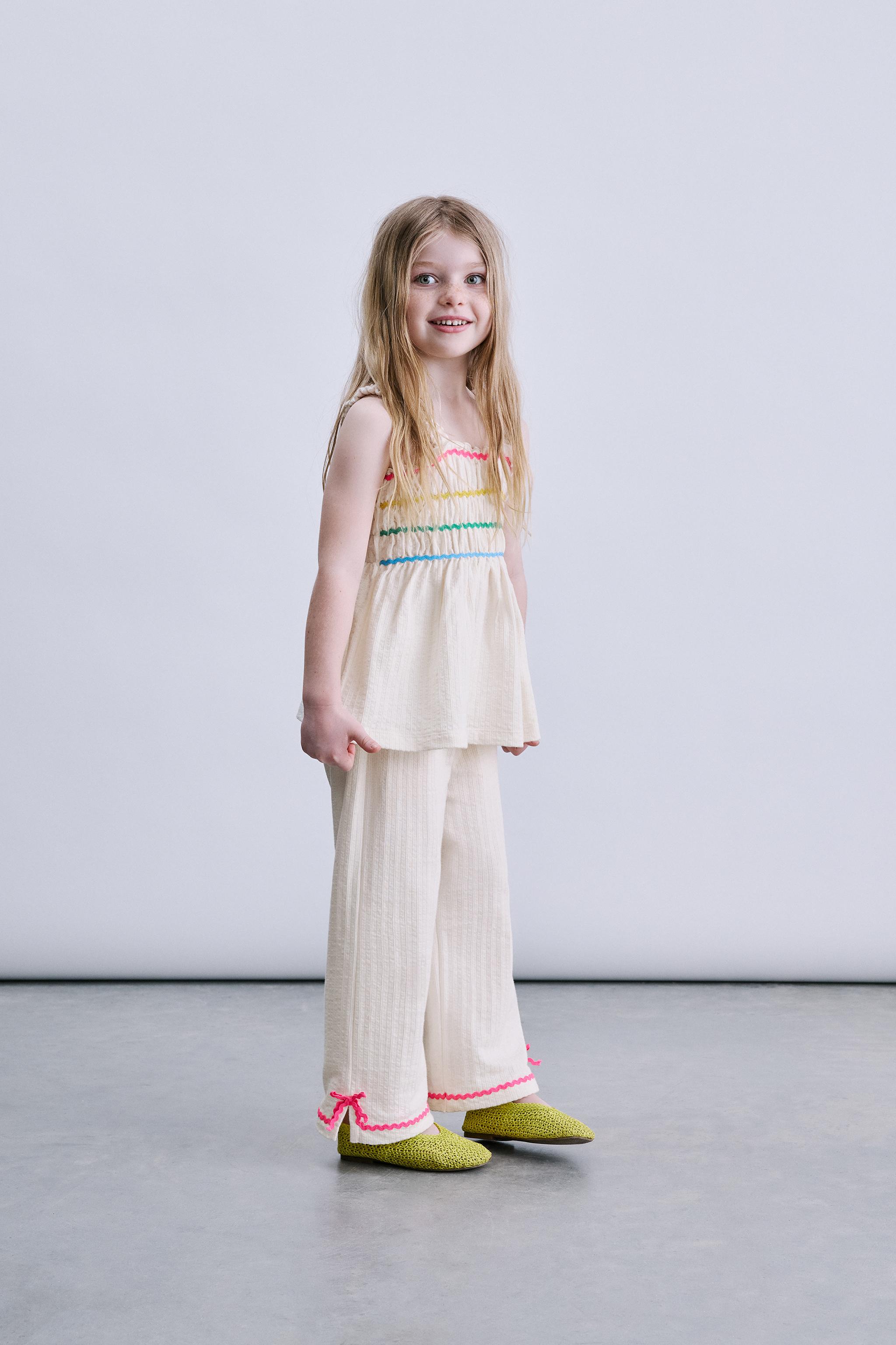 MULTICOLOR RUFFLED COTTON GAUZE TOP