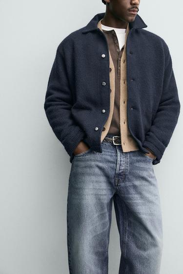 CARDIGAN STRUCTURÉ À POCHES - Bleu marine de Zara - Image 4