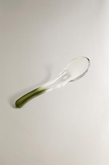 OMBRÉ GLASS SOUP SPOON - Green by Zara - Image 1