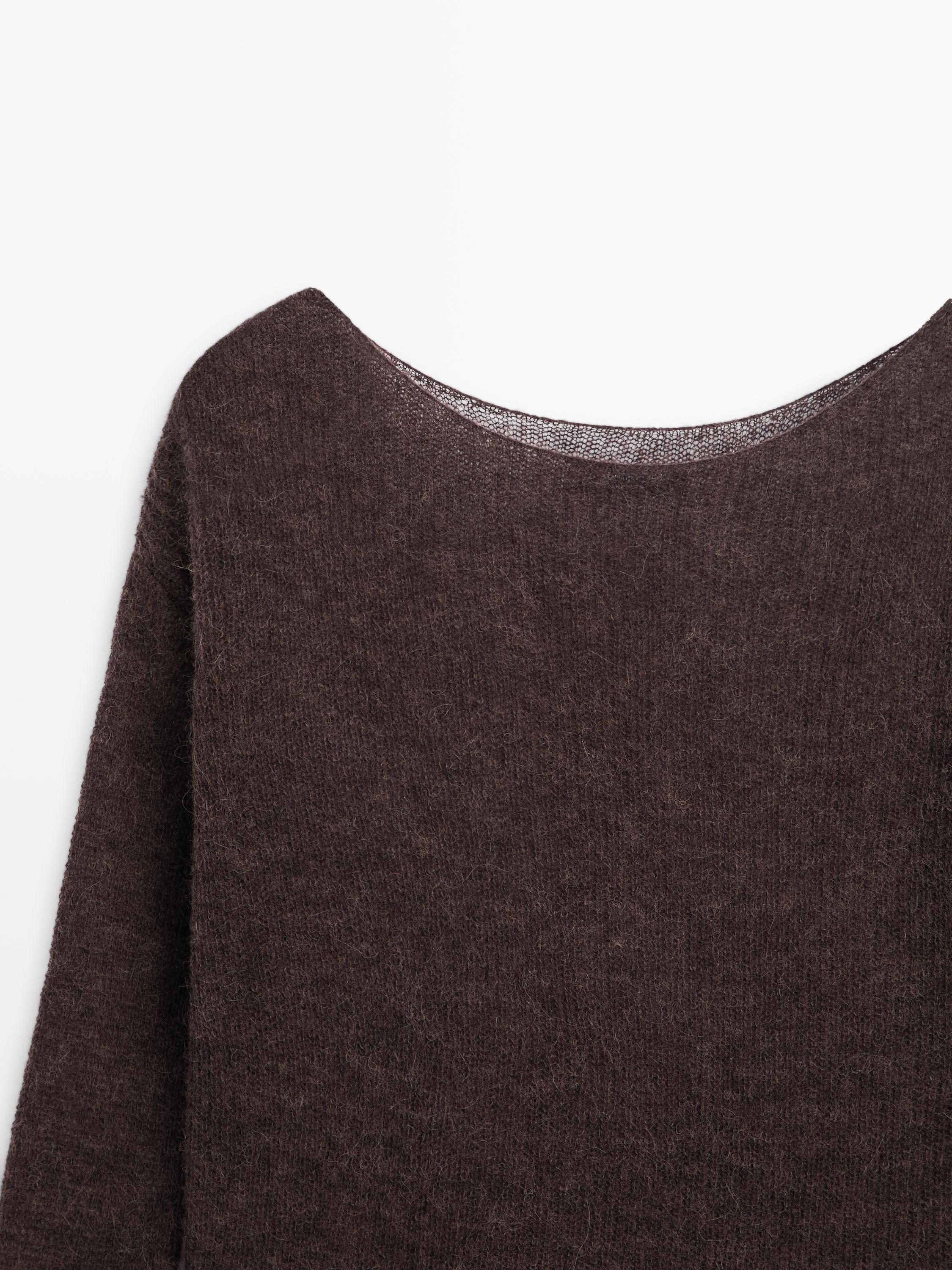 Alpaca and wool blend knit sweater