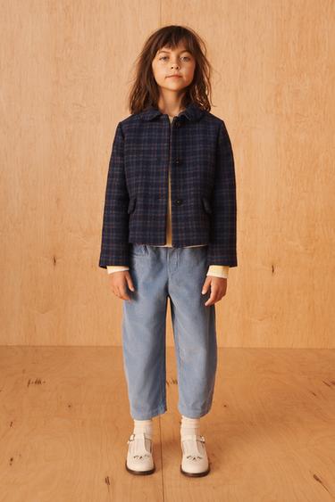 LIMITED EDITION CHECK WOOL BLEND COAT - Blue by Zara