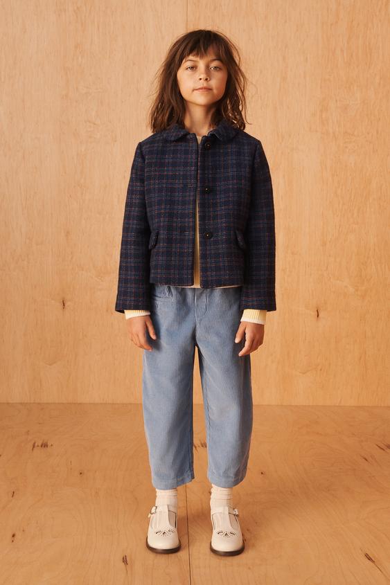 ABRIGO CUADROS CON LANA LIMITED EDITION - Azul de Zara - Imagen 0