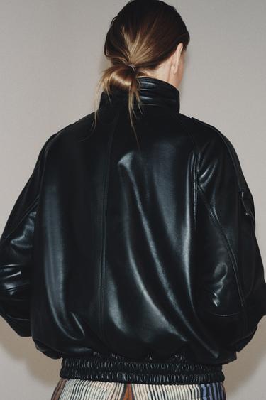 VESTE 100% CUIR ZW COLLECTION - Noir de Zara