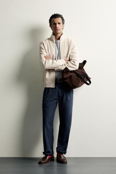 REGULAR FIT ZIP-UP JACKET - Ecru by Zara