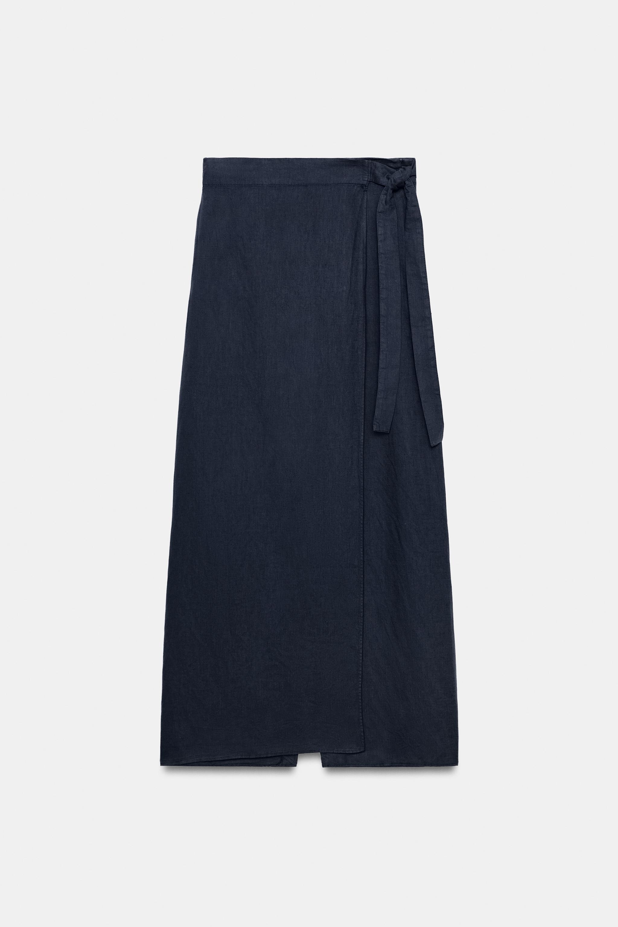 Женские брюки Zara ZW COLLECTION LINEN SARONG TROUSERS — фото 7