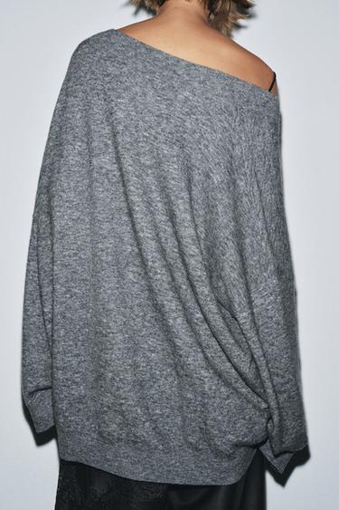 OVERSIZED WOOL SWEATER - Grey marl by Zara - Image 5
