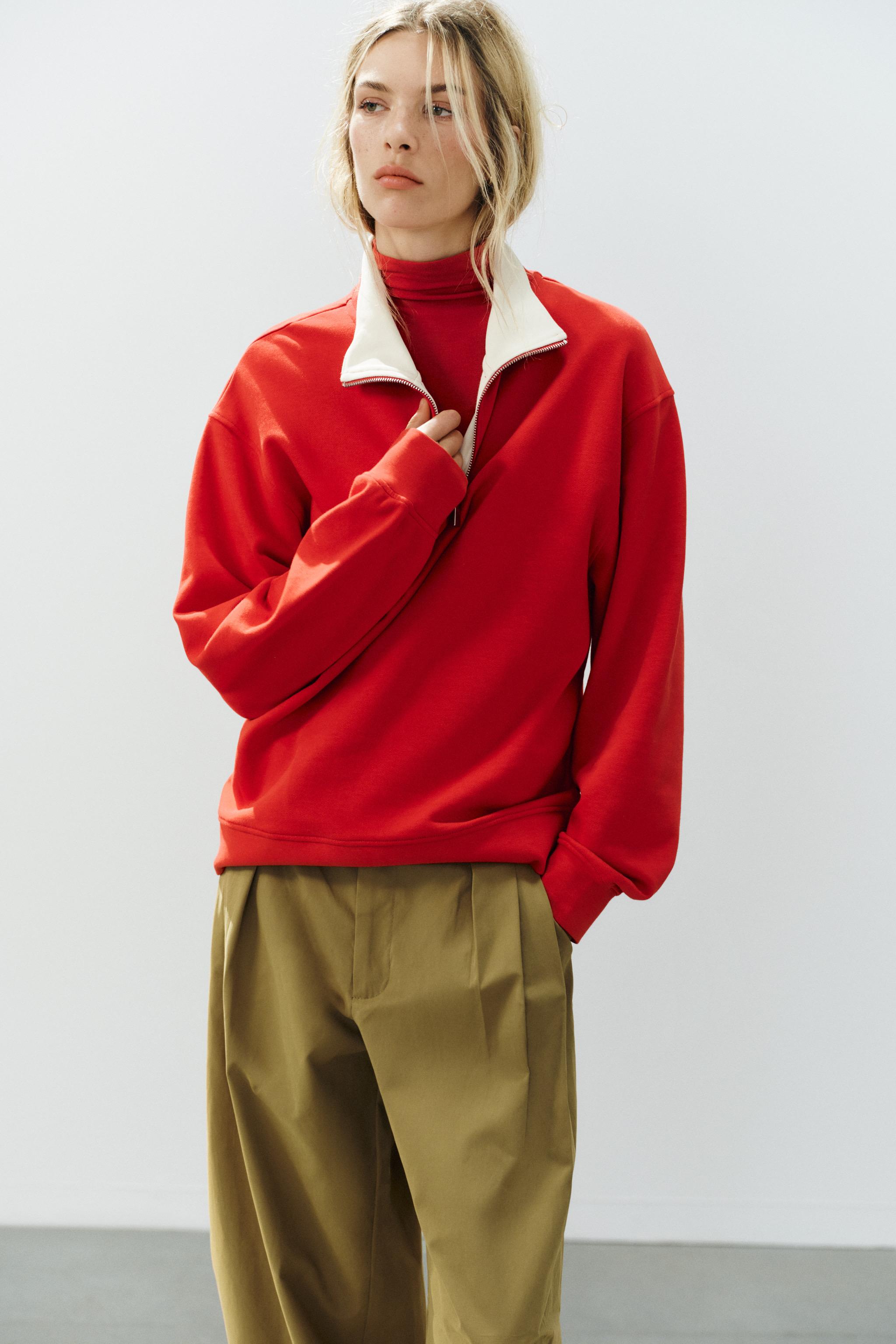Женские брюки Zara PLEATED WIDE-LEG TROUSERS — фото 3