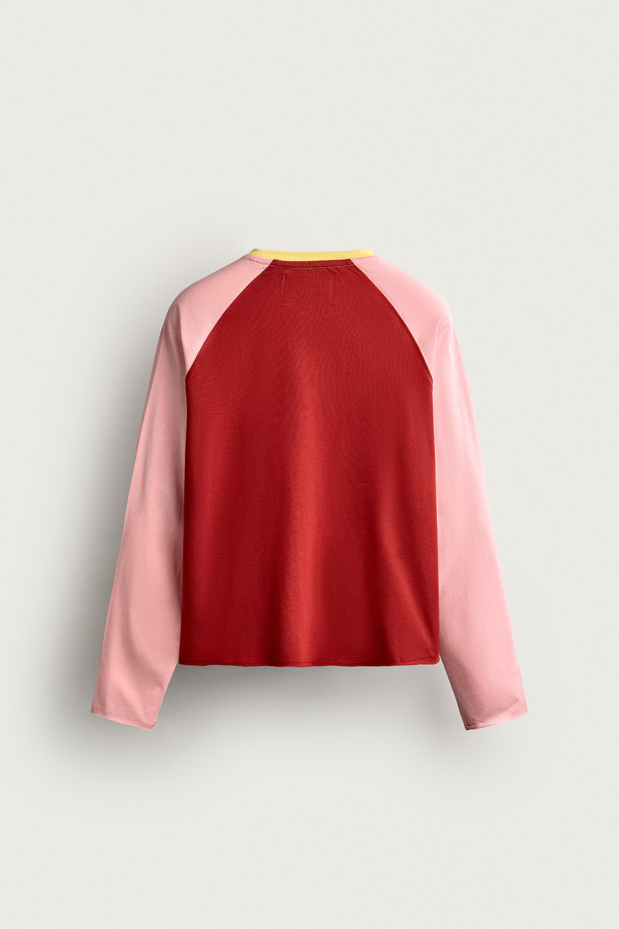 Zara COLOR BLOCK CROP FIT T-SHIRT görsel 2