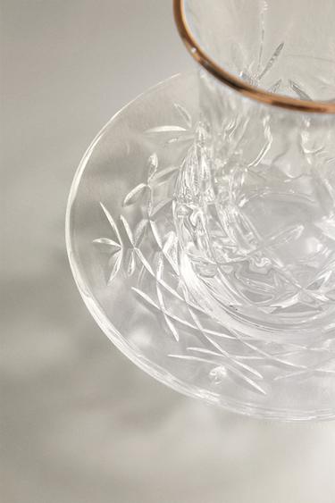 ENGRAVED GLASS TEACUP - Gold by Zara - Image 3
