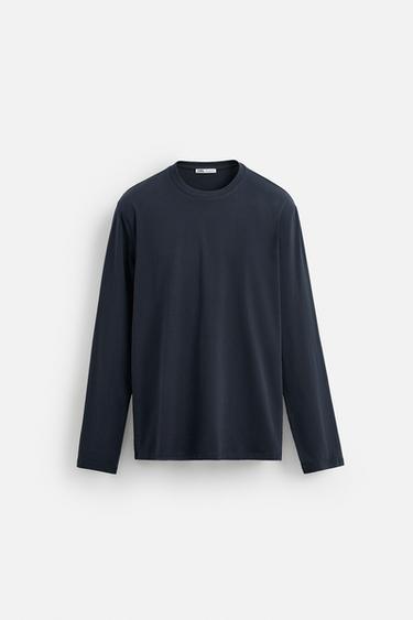 CAMISETA BÁSICA SLIM FIT - Marino de Zara