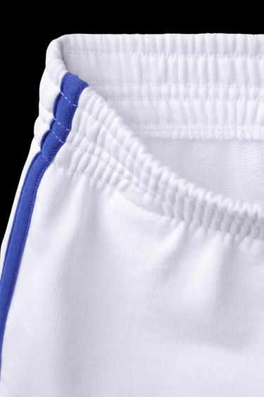 SLOGAN PRINT BERMUDA SHORTS WITH SIDE TAPING - White by Zara