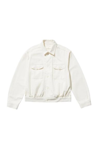 ÁO KHOÁC DENIM COTTON - SỢI GAI - Màu trắng ngà từ Zara